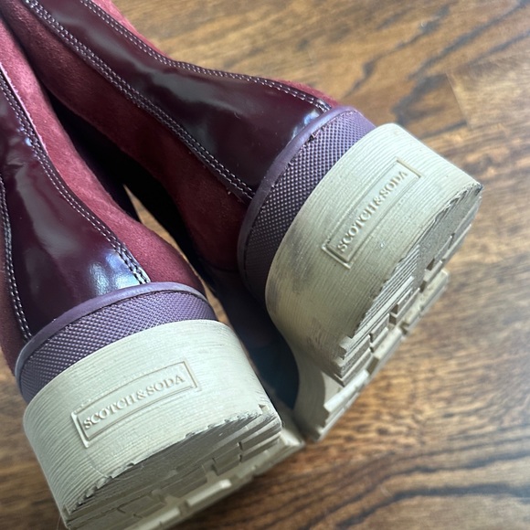 Scotch & Soda Burgundy Ankle  Platform Boots 38 - Picture 12 of 12